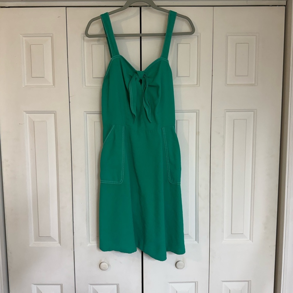 A New Day Women’s Emerald Green Sleeveless Sundress Feminist Preppy Size Large